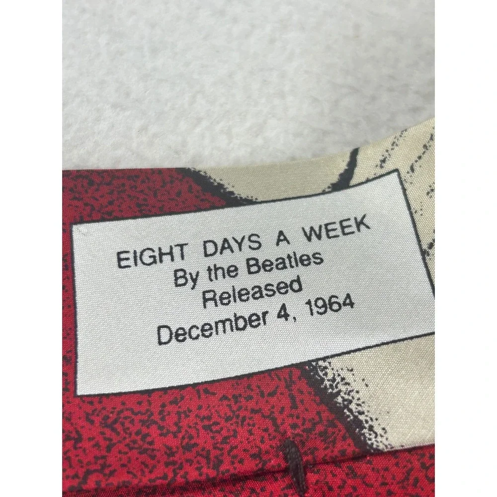 The Beatles Necktie Mens OS Red Eight Days A Week Novelty Graphic Print Tie